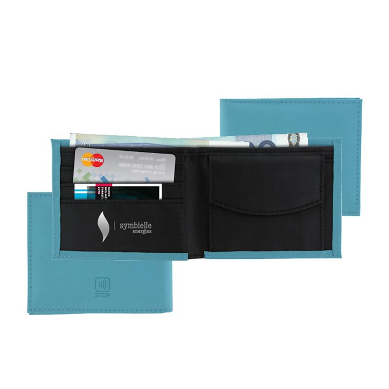 Porte-monnaie RFID bleu