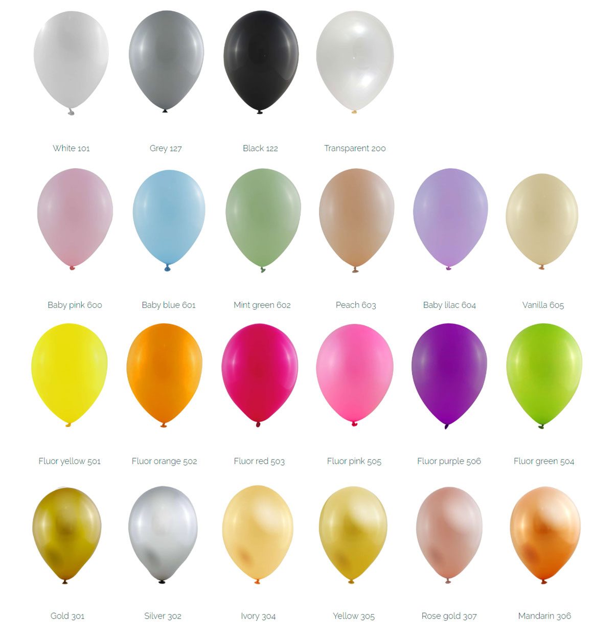 Ballon de baudruche coloris