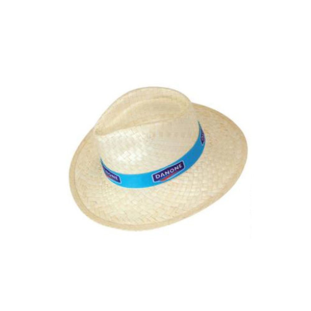 Chapeau Panama en paille blanche avec marquage
