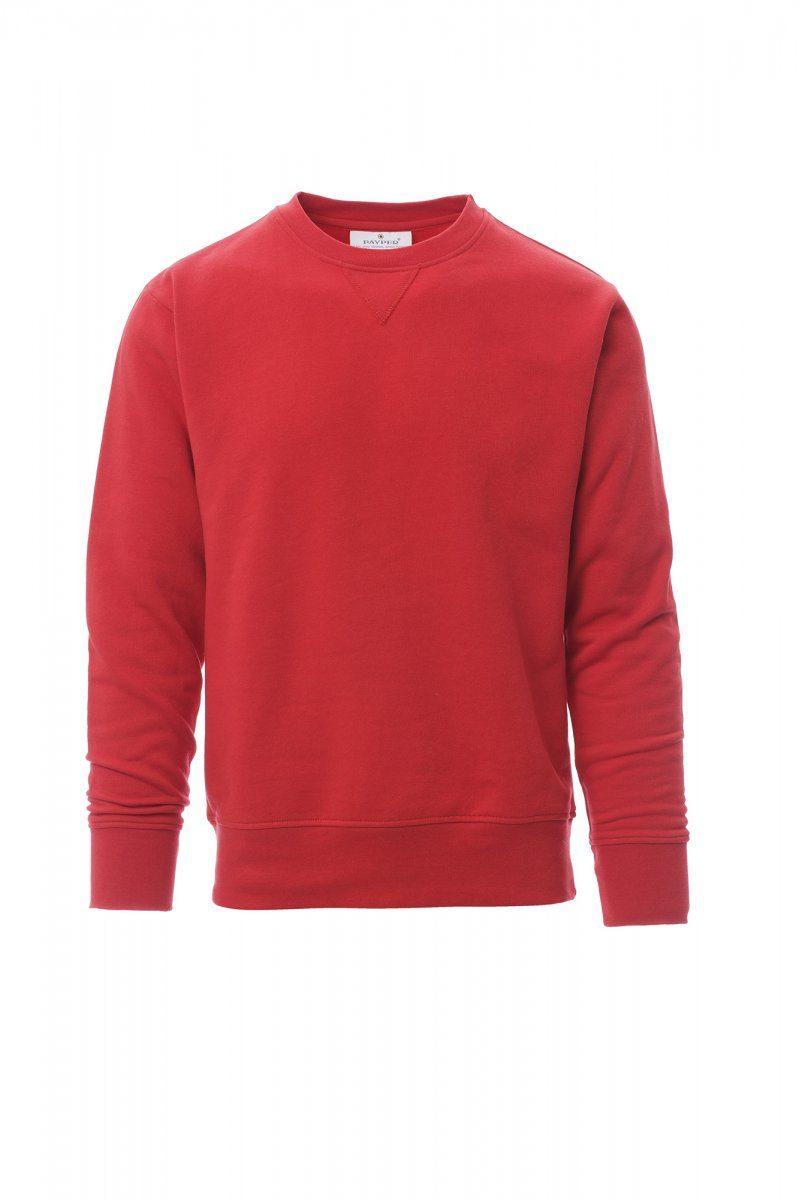 Sweat col rond rouge