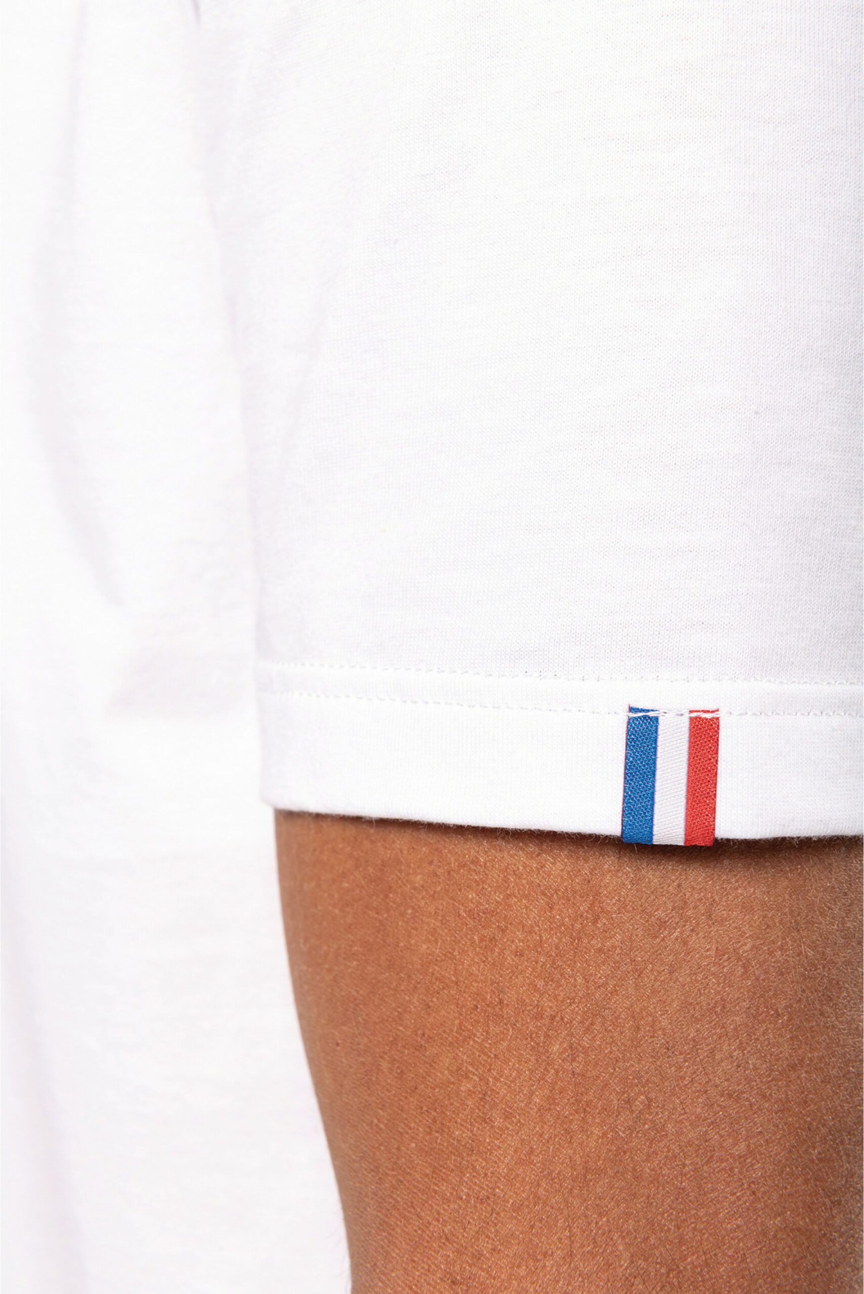 T-shirt blanc Made in France ruban bleu blanc rouge