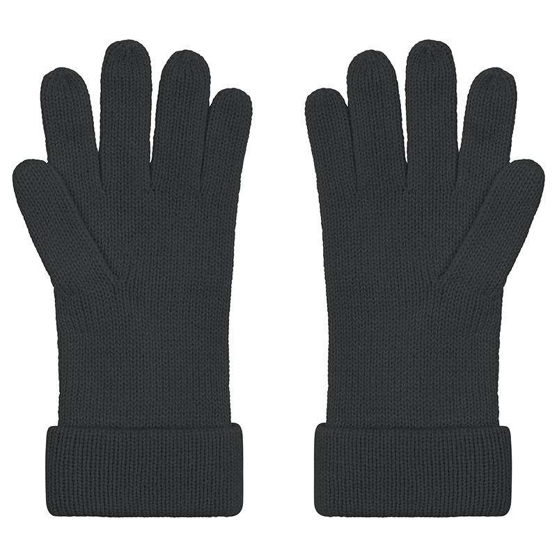 gants tricotés noirs intérieur
