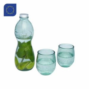 Carafe & verres ; verres en verre recyclé