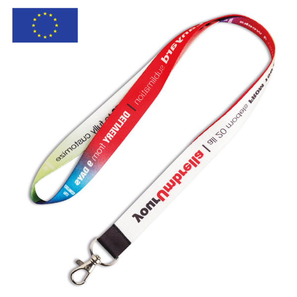 Lanyard, tour de cou, fabriqué en Europe, tour de cou mousqueton